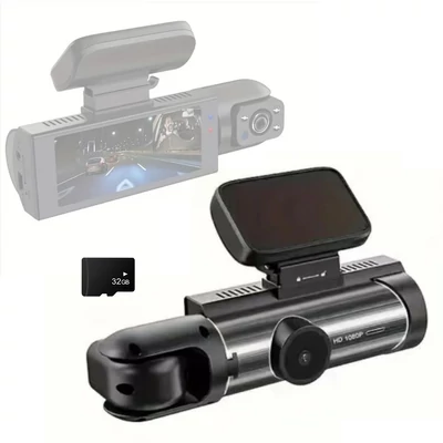 1080P DVR Dash kamera, első és belső kettős kamerás menetrögzítő 3,16 hüvelykes IPS képernyővel
