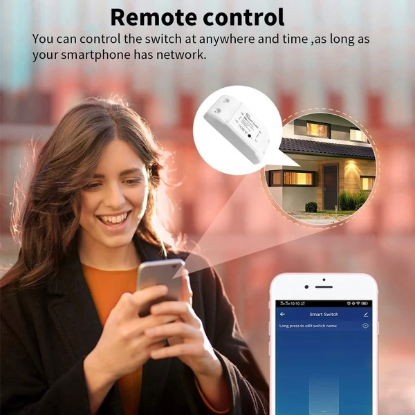 Intelligens WiFi lámpakapcsoló, WiFi+BT 10A RF vezeték nélküli távirányító kapcsolókészlet (6 db)