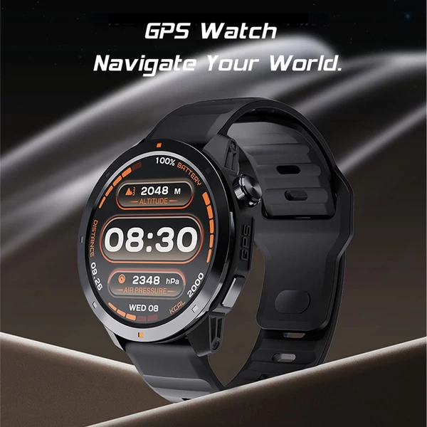 NORTH EDGE GPS sport okosóra – vezeték nélküli hívás, iránytű, magasságmérő, barométer, többfunkciós sportóra - Fekete